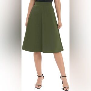 CATO A-line Olive Green Midi Skirt Size L Pullover style
